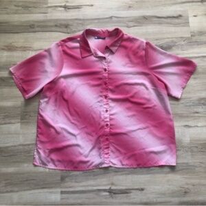 Pink Ombré Penningtons Button Up Blouse
